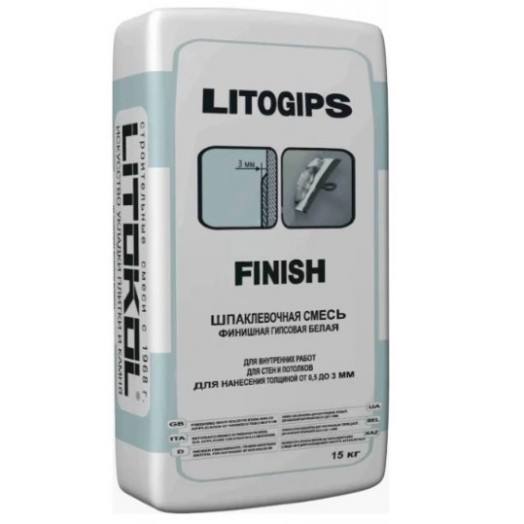 Финишная шпаклевка LITOKOL LITOGIPS FINISH 15 кг