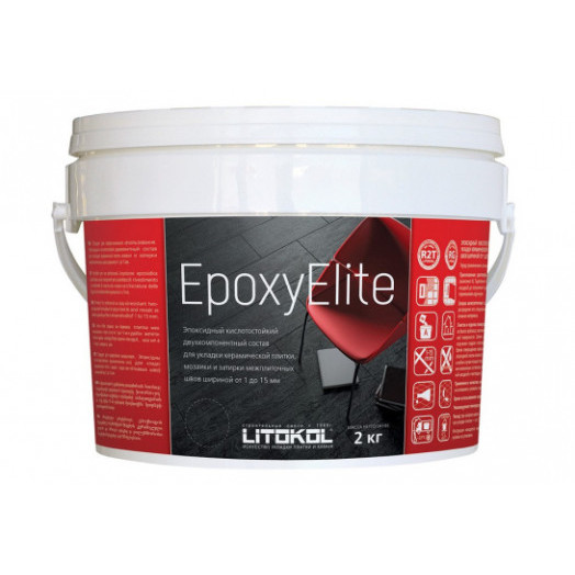 Двухкомпонентный затирочный состав 2 кг EpoxyElite E06 Мокрый асфальт