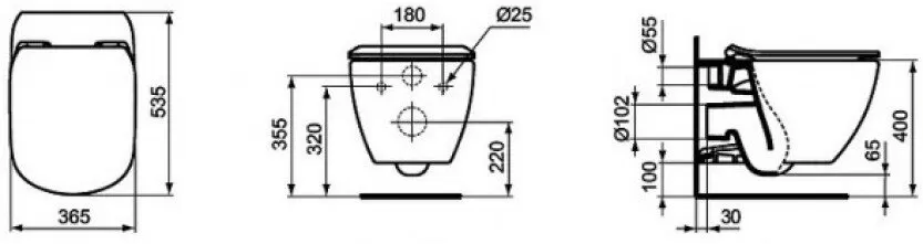 Комплект унитаза Ideal Standard Tesi AquaBlade T386801 Комплект унитаза Ideal Standard Tesi AquaBlade T386801