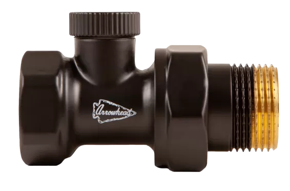 Запорный  радиаторный клапан Arrowhead Element, прямой, Ду20 (черный)