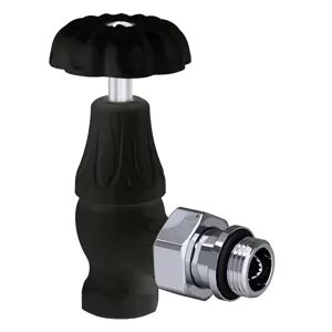 Вентиль SR Rubinetterie Floral Old Style  угловой 1/2", цвет черный матовый (0337-1500VC0S)