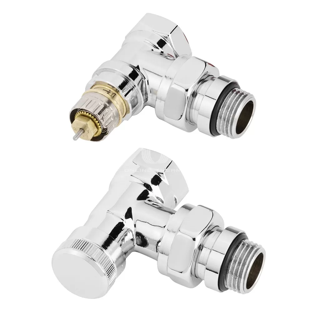 Набор термостатический для радиатора угловой Royal Thermo 1/2" Click, хром (RTE07.0009 CH)