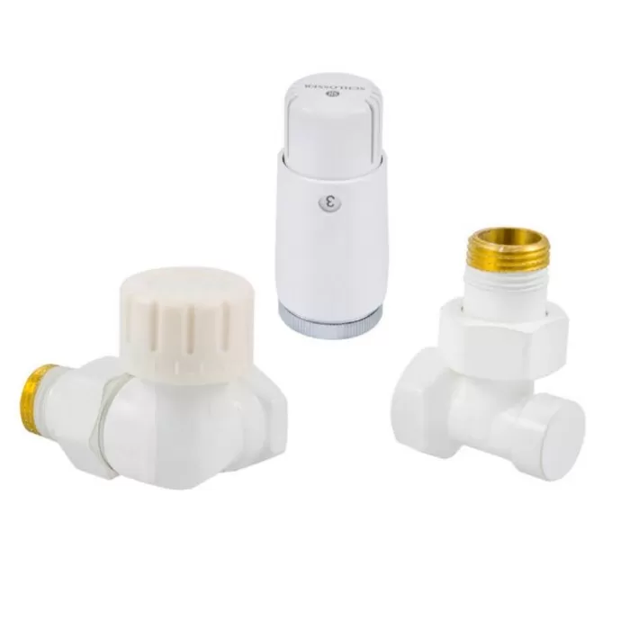 Комплект трехосевой SCHLOSSER STANDARD MINI 1/2" левый, (белый) с термоголовкой MINI M30x1,5 (602200067)