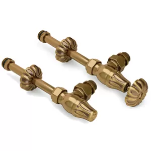 Комплект вентилей с трубками SR Rubinetterie Floral Old Style 1/2" угловой, цвет Бронза (A339-1500ZE15)