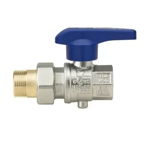Кран дисковый Rubinetterie Bresciane Eurofly 600500 1" ВР/НР с полусгоном синяя ручка (60050006)