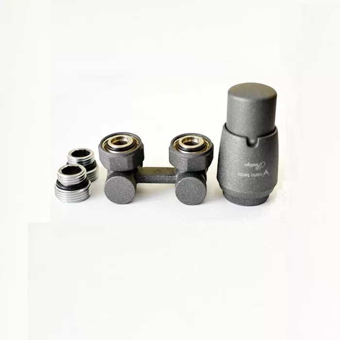 Комлект Vario Term Premium Eleganckie 3/4" (графит структурный) для углового подключения с термоголовкой (EPRNYGS0205C/FK)