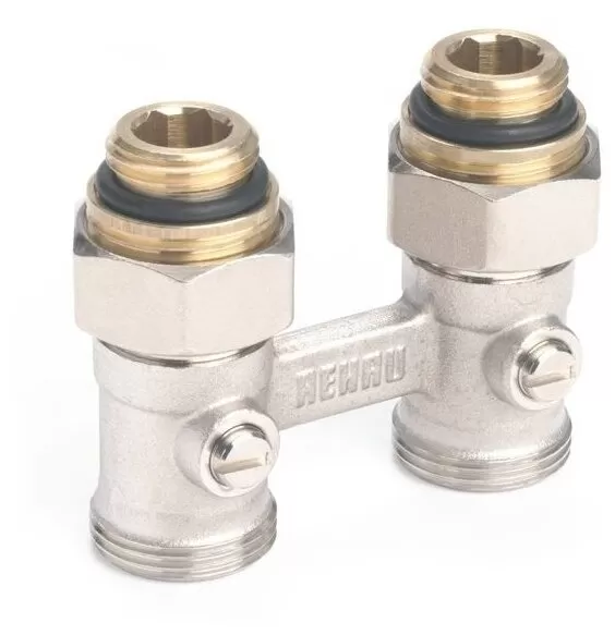 Узел нижнего подключения Rehau прямой G1/2-G3/4" для радиаторов (12407271001)