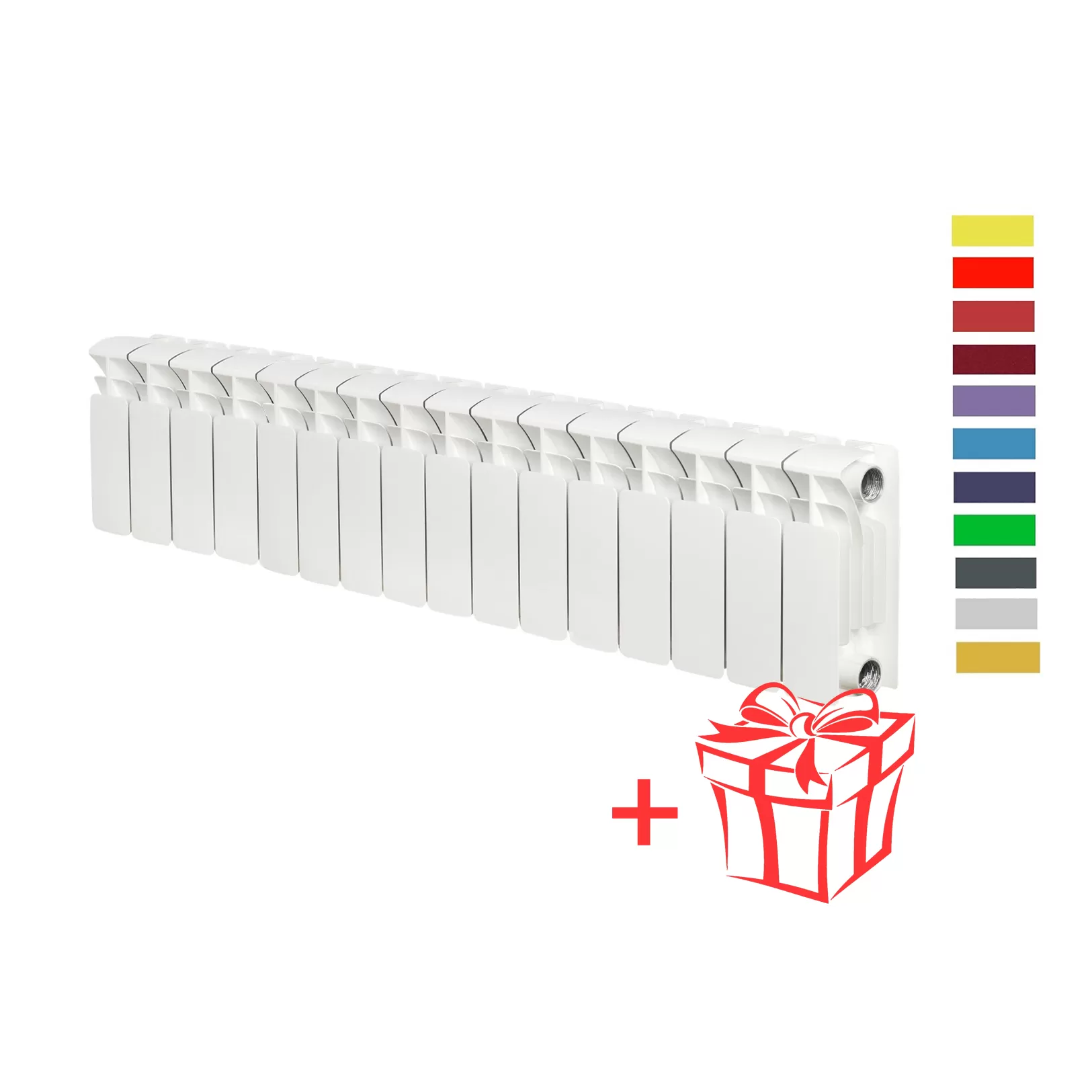 Радиатор биметаллический Rifar Base 200, 16 секций, боковое подключение