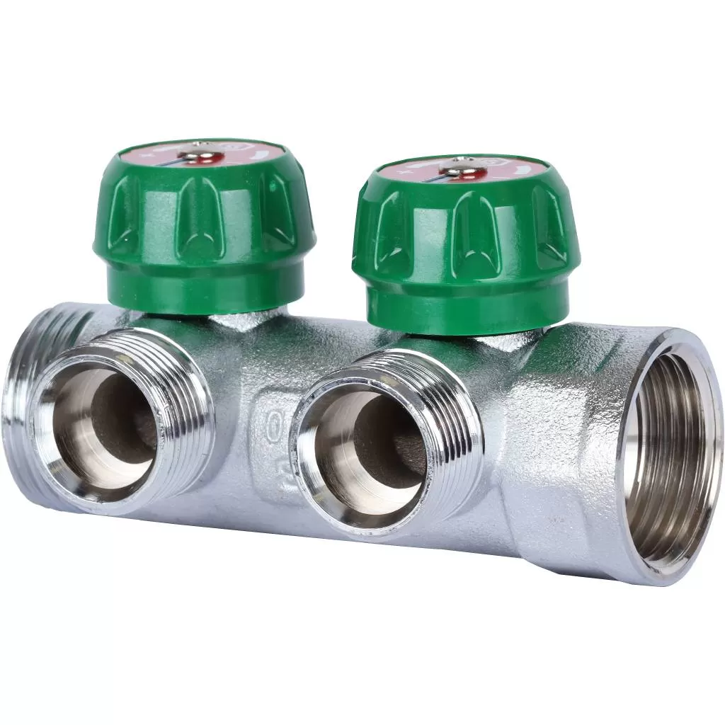 SMB-6850-013402 STOUT Коллектор регулирующий 1", 2 отвода 3/4" ЕК
