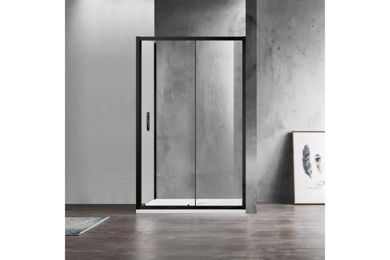 Душевое ограждение Azario MILTON 120x80x200, без поддона (AZ-ND1131-R 1200 BLACK)