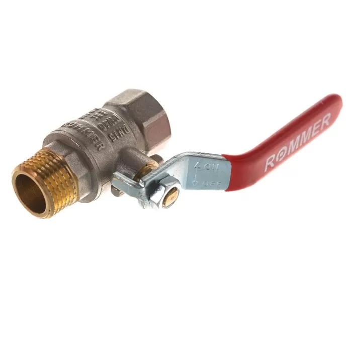 Шаровый кран Rommer 1 1/2" с ручкой-рычагом,внутренняя/наружная резьба (RBV-0002-0210340)