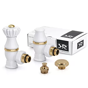 Комплект угловых вентилей SR Rubinetterie Liberty 1/2" x 3/4" цвет белый (0320-2000V00A)