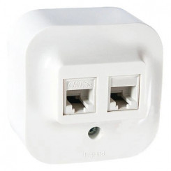 Розетка Legrand Quteo RJ11+RJ45 5E UTP белая