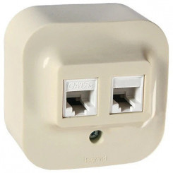 Розетка Legrand Quteo RJ11+RJ45 5E UTP слоновая кость