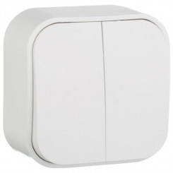 Выключатель Legrand Quteo двухклавишный белый