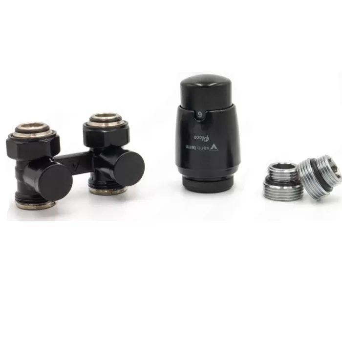 Комплект радиаторный VARIO TERM PPREMIUM ELEGANCKIE 3/4"-3/4" с головкой PICCO прямой черный матовый 50мм (EPRNYGS0224C/FK)