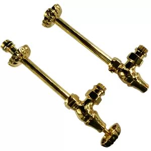 Комплект вентилей с трубками SR Rubinetterie Floral Old Style 1/2" угловой цвет Золото (A339-1500DE15)