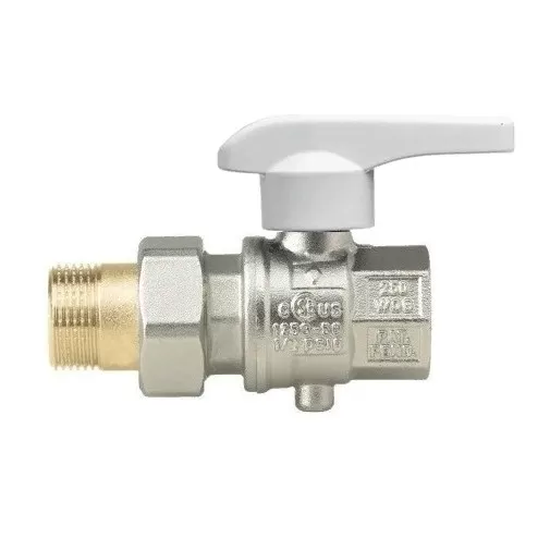 Кран дисковый Rubinetterie Bresciane EUROFLY 600500 1/2" ВР/НР с накидной гайкой, с возможностью фиксации промежуточных положений (60050104)