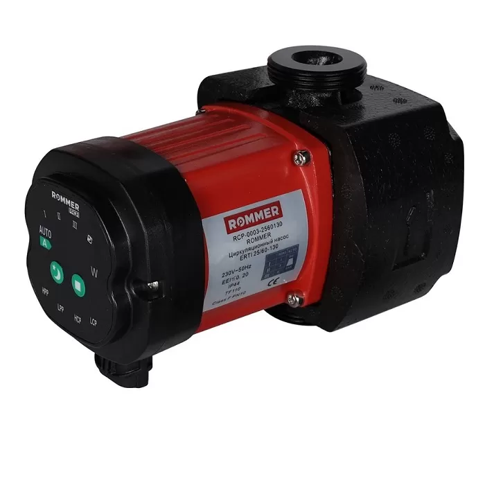 Циркуляционный насос Rommer ERTI 25/60-130 с частотным регулированием, с гайками и теплоизоляцией (RCP-0003-2560130)