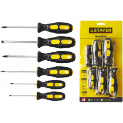 Набор отвёрток 6шт MaxFix, двухкомпонентные рукоятки Stayer