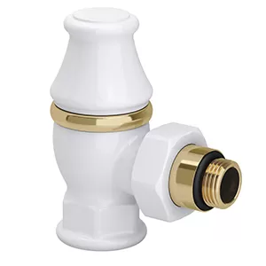 Запорный клапан SR Rubinetterie Liberty угловой 1/2"х3/4", цвет белый (0323-2000V00A)