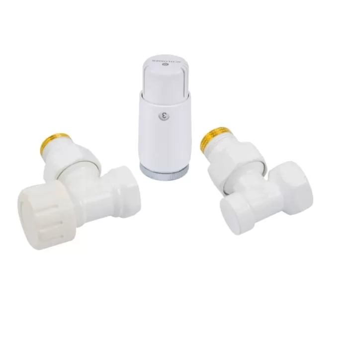 Комплект подключения угловой SCHLOSSER STANDARD MINI 1/2" (белый) с термоголовкой MINI DIAMANT М30х1,5 (602200056)