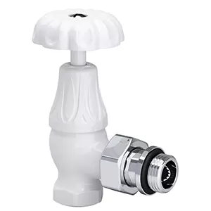 Вентиль SR Rubinetterie Floral Old Style  угловой серия 1/2", цвет белый (0337-1500VC0A)