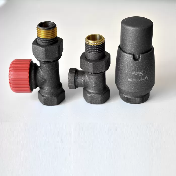 Комплект подключения Vario Term Elegant 1/2" (графит структурный) термостатический прямой (ELGS0205C/FP)