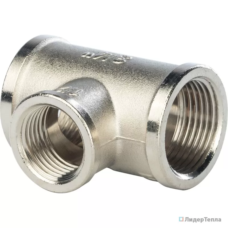 Stout Тройник ВВ переходной никелированный 3/4" х 1/2" х 3/4" (арт. SFT-0022-341234)