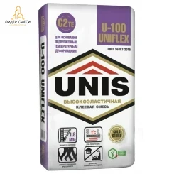 Клей для плитки эластичный Юнис U-100 Uniflex 25 кг