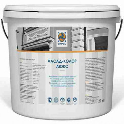 Краска водно-дисперсионная фасадная белаяФасад-Колор Люкс белая (20) БИРСС