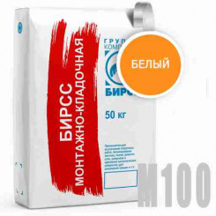 Белая кладочная смесь цементно-известковая М10041 М100 белая (50) БИРСС