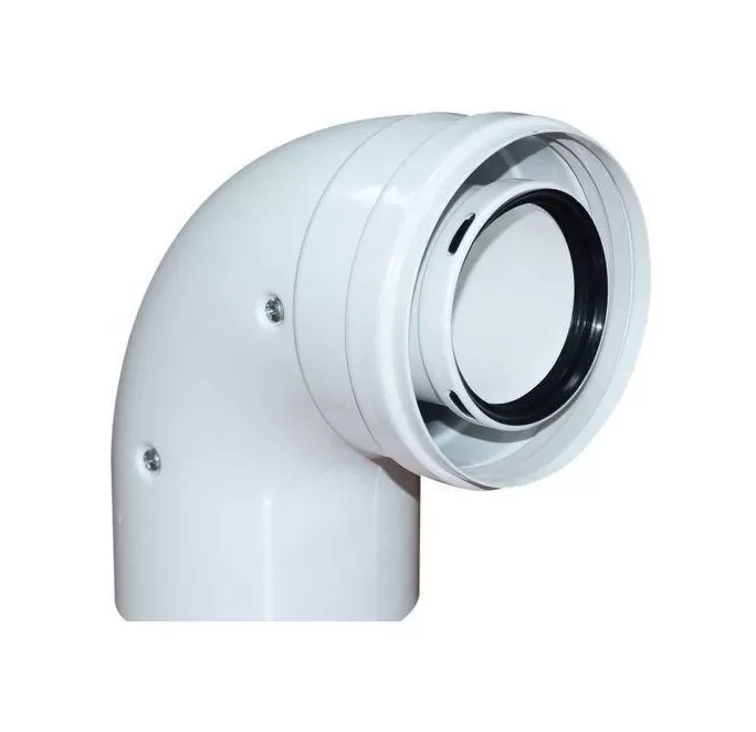 Колено конденсационное коаксиальное Bravo 60х100 (ПП-АЛ) 90 (BR.01.017) Колено конденсационное коаксиальное Bravo 60х100 (ПП-АЛ) 90 (BR.01.017)