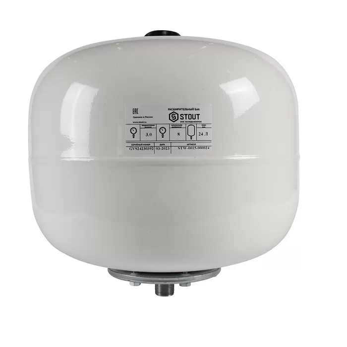 Расширительный бак Stout 24 л вертикальный для ГВС, белый (STW-0015-000024) Расширительный бак Stout 24 л вертикальный для ГВС, белый (STW-0015-000024)