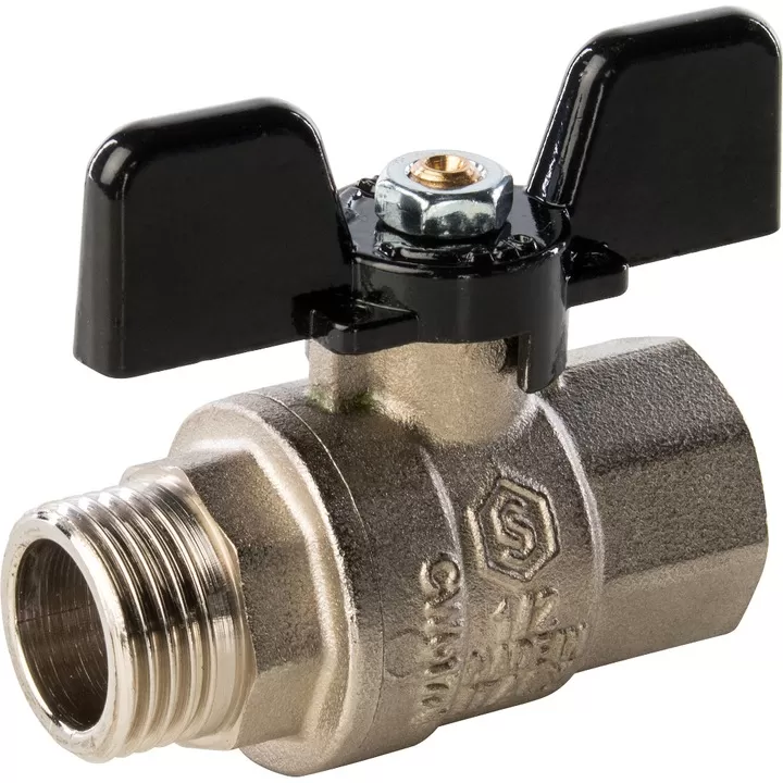 Кран шаровой полнопроходной STOUT ВР/НР, ручка бабочка 1/2" (SVB-0004-000015) Кран шаровой полнопроходной STOUT ВР/НР, ручка бабочка 1/2" (SVB-0004-000015)