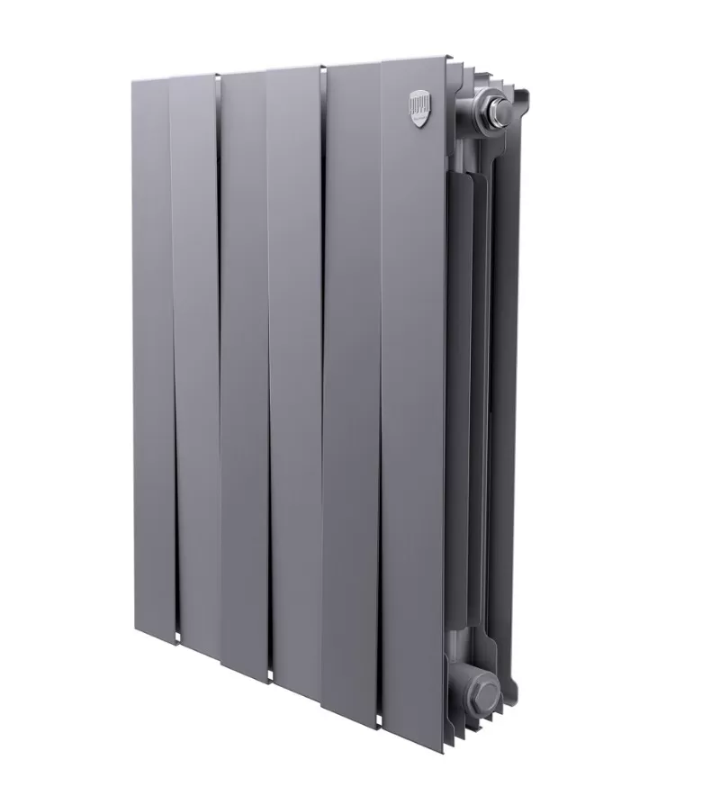 Радиатор биметаллический Royal Thermo PianoForte Satin Silver 500 6 секций, боковое подключение Радиатор биметаллический Royal Thermo PianoForte Satin Silver 500 6 секций, боковое подключение