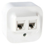 Розетка Legrand Quteo RJ11+RJ45 5E UTP белая Розетка Legrand Quteo RJ11+RJ45 5E UTP белая