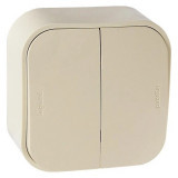 Выключатель Legrand Quteo двухклавишный слоновая кость Выключатель Legrand Quteo двухклавишный слоновая кость