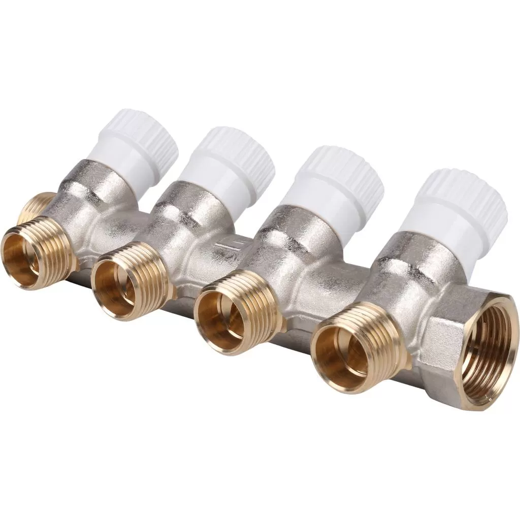Коллектор STOUT распределительный 3/4", 4 отвода 1/2" (SMB 6851 341204)