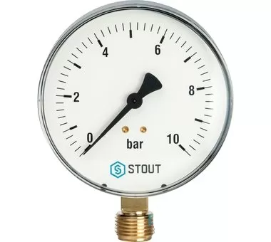 Манометр радиальный Stout, корпус Dn 100 мм 1/2 (арт. SIM-0010-101015) Манометр радиальный Stout, корпус Dn 100 мм 1/2 (арт. SIM-0010-101015)