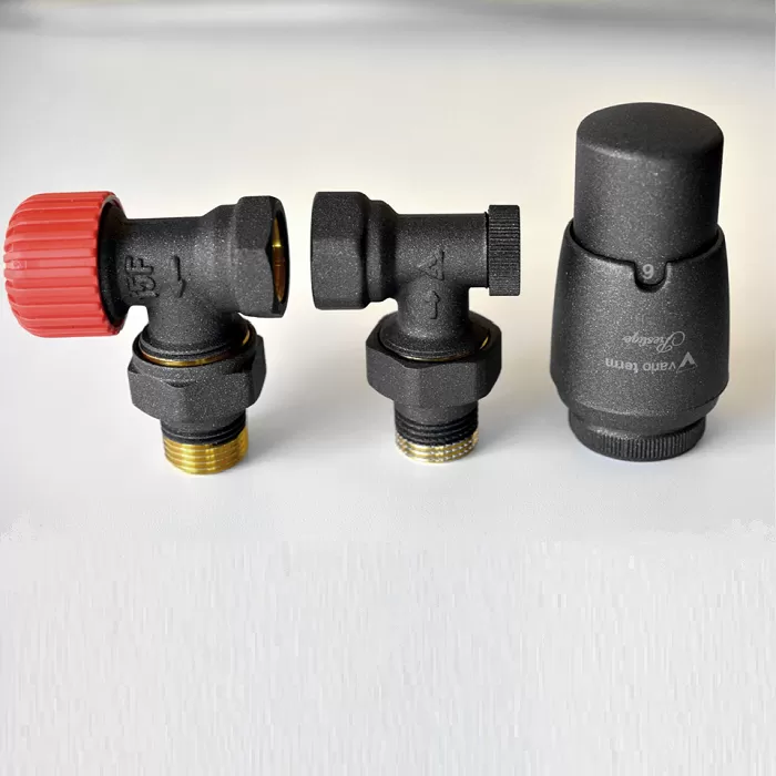 Комплект подключения Vario Term Elegant 1/2" (графит структурный) термостатический угловой (ELGS0205C/FK) Комплект подключения Vario Term Elegant 1/2" (графит структурный) термостатический угловой (ELGS0205C/FK)