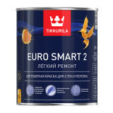 Tikkurila Euro Smart 2 для стен и потолков глубокоматовая, Белый