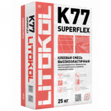 Клей эластичный для плитки, керамогранита и камня SUPERFLEX K77 (класс С2 TE S1) 25 кг